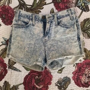 Acid Wash Denim High Waisted Shorts